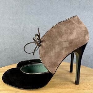 Paola D’Arcano Suede Ankle-Cuff High Heels Brown/Black Women’s Size 39EU/8.5-9US